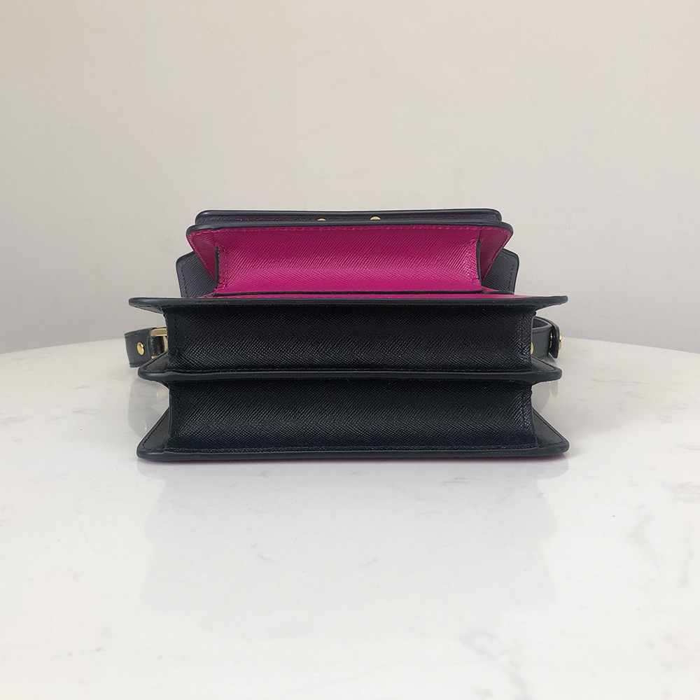 Marni Mini Accordion Bag, Misty Blue and Rose Red