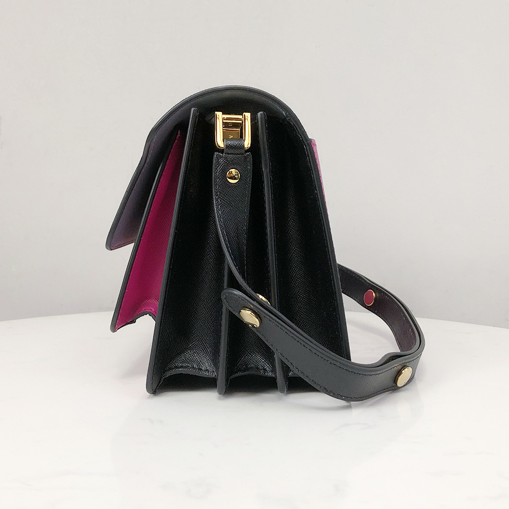 Marni Accordion Bag Medium Misty Blue and Rose Red