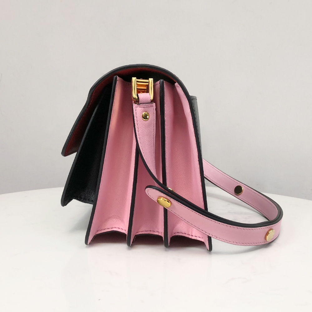 Marni Accordion Bag Medium, Red with Black