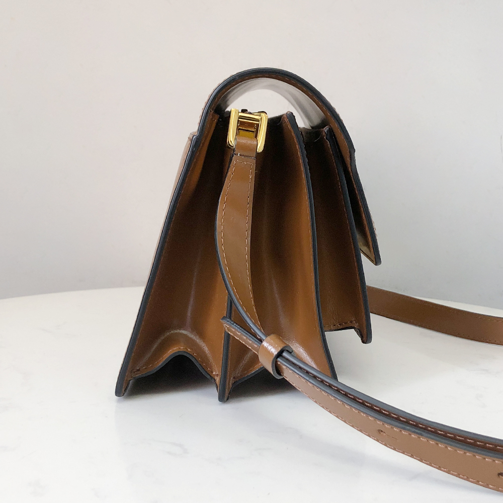 Marni Woven Accordion Bag, Brown