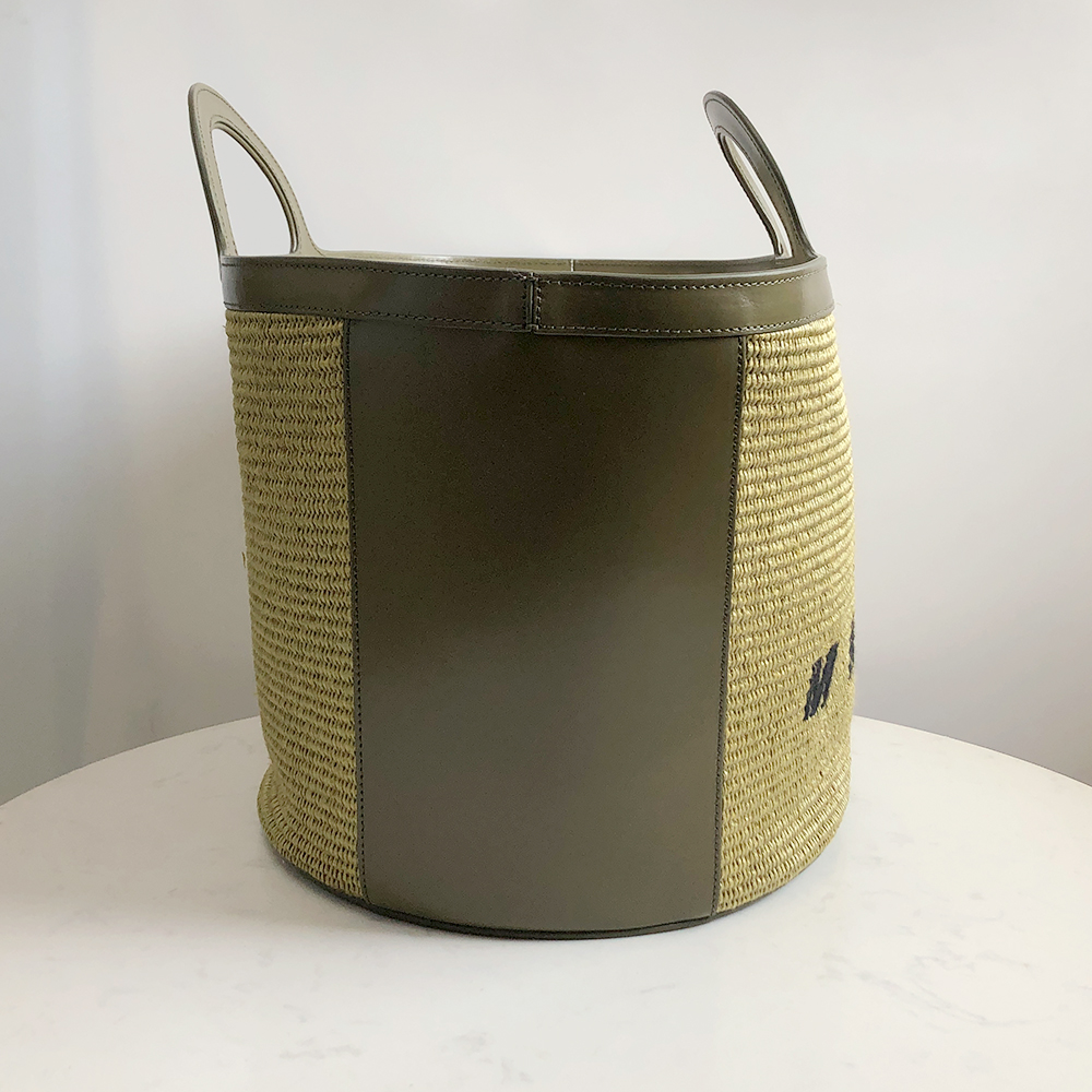 Marni Woven Basket Large, Olive Green