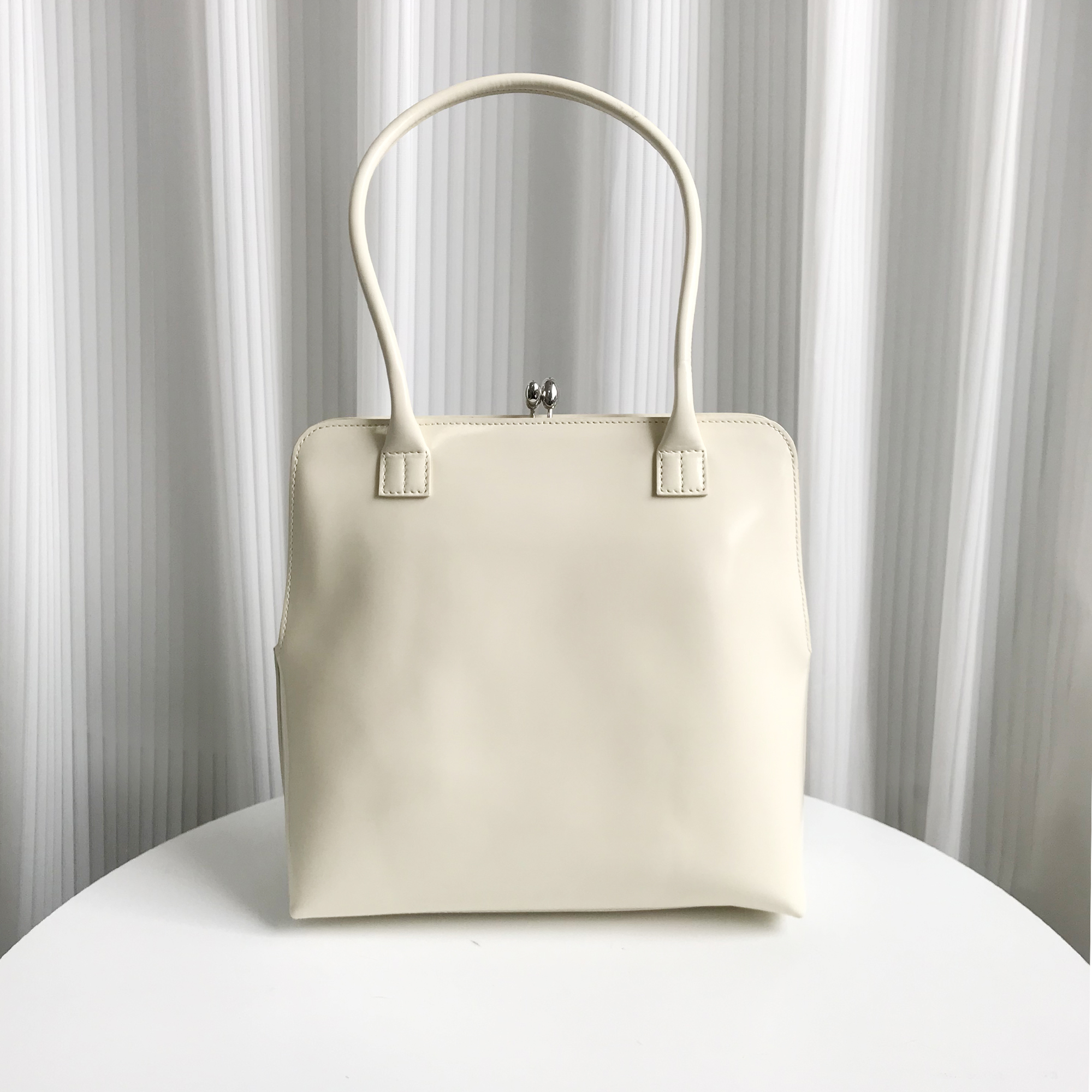 Jil Sander Large Square Shoulder Bag in Cream