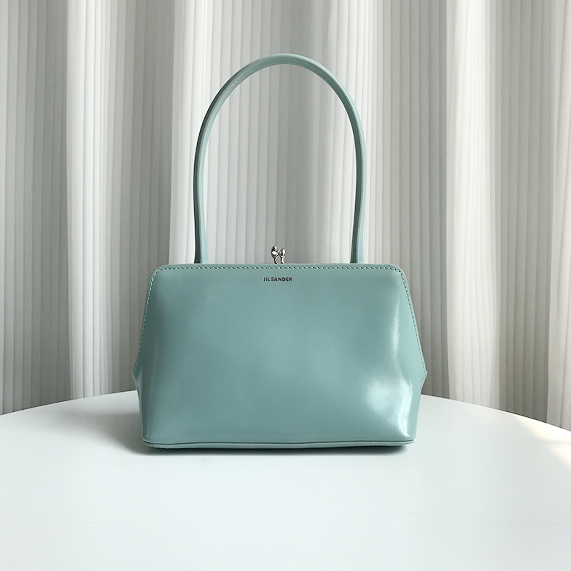 Jil Sander Small Square Shoulder Bag in Lake Green