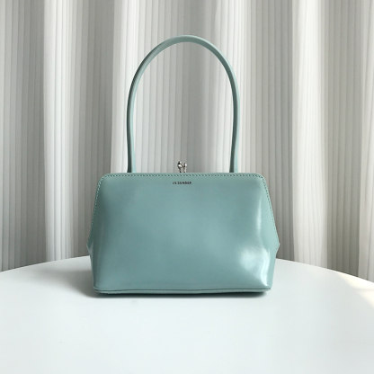 Jil Sander Small Square Shoulder Bag in Lake Green