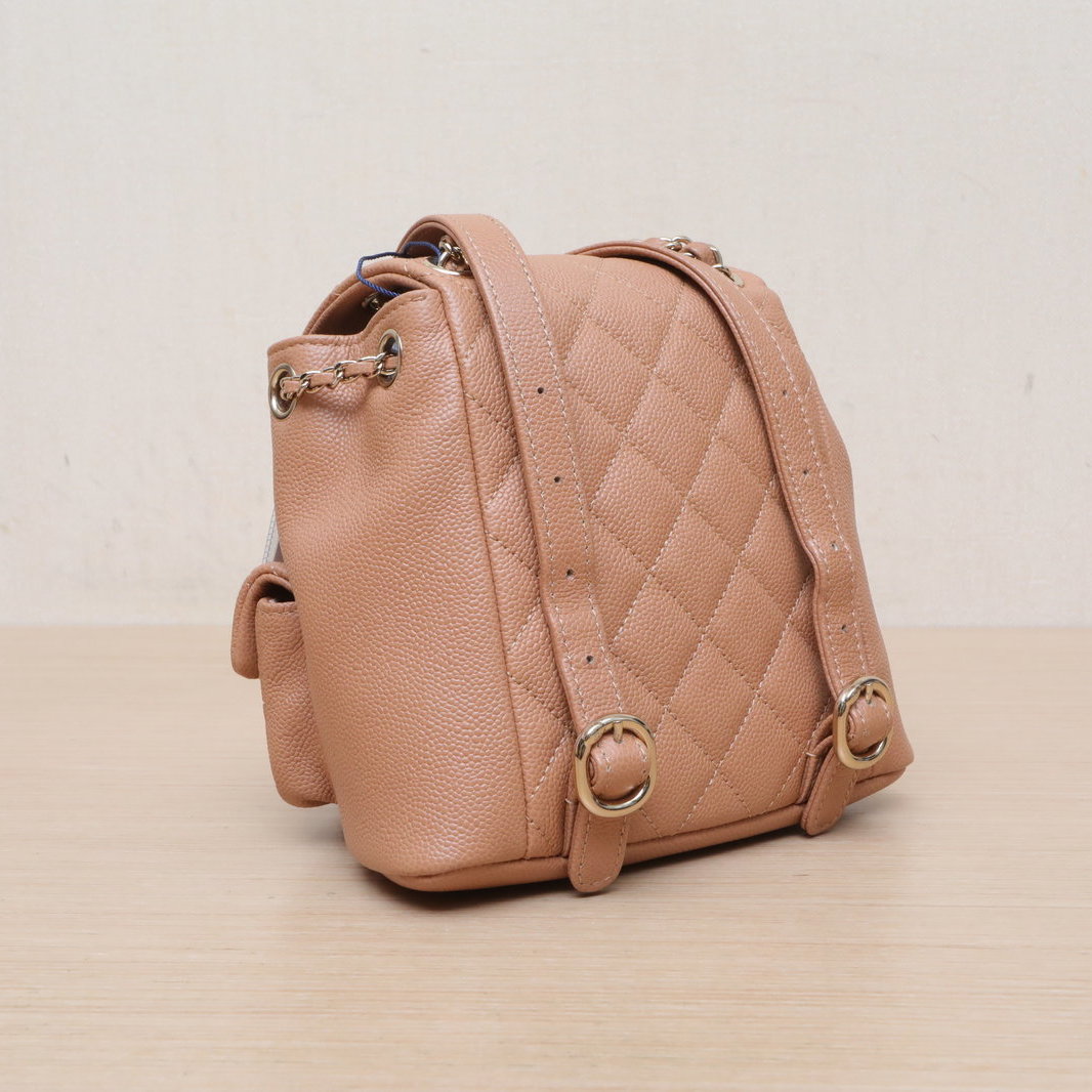 *CHANEL Duma Drawstring Flap Backpack with Two Pockets-Hana Vintage