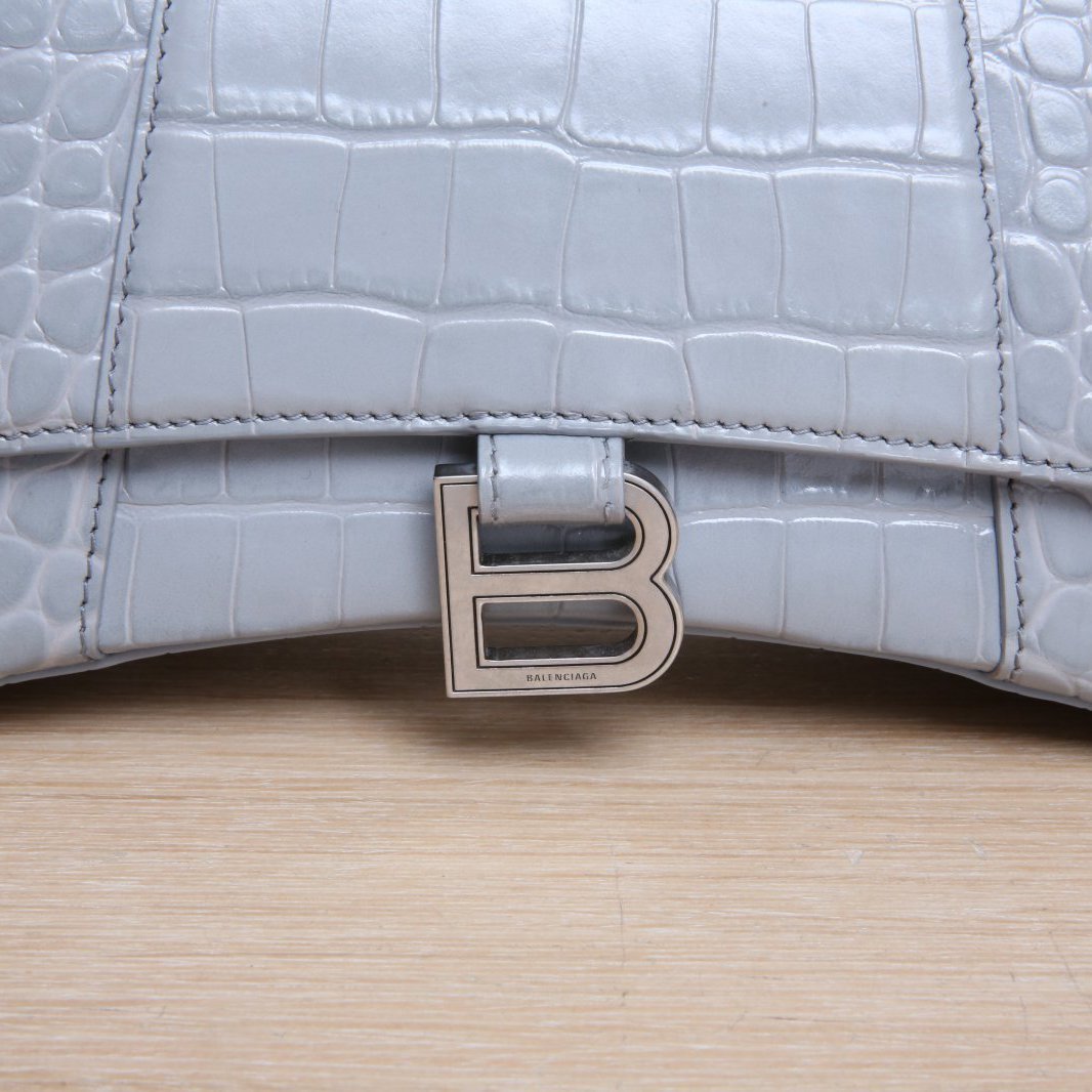 *BALENCIAGA Hourglass S size with crocodile embossing-Hana Vintage