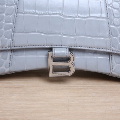 *BALENCIAGA Hourglass S size with crocodile embossing-Hana Vintage