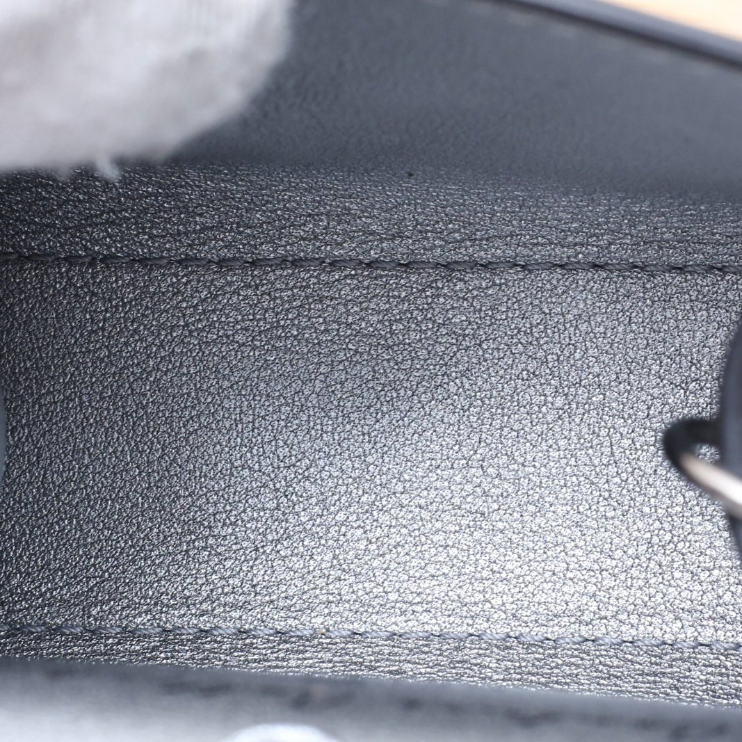 DELVAUX Black Leather C Brillant Ultra Mini Embroidered Flower Studded Charm Crossbody Bag