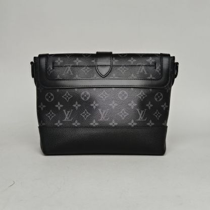 *LOUIS VUITTON Black PVC Chip Black Hardware Saumur Pochette Metis-Hana Vintage