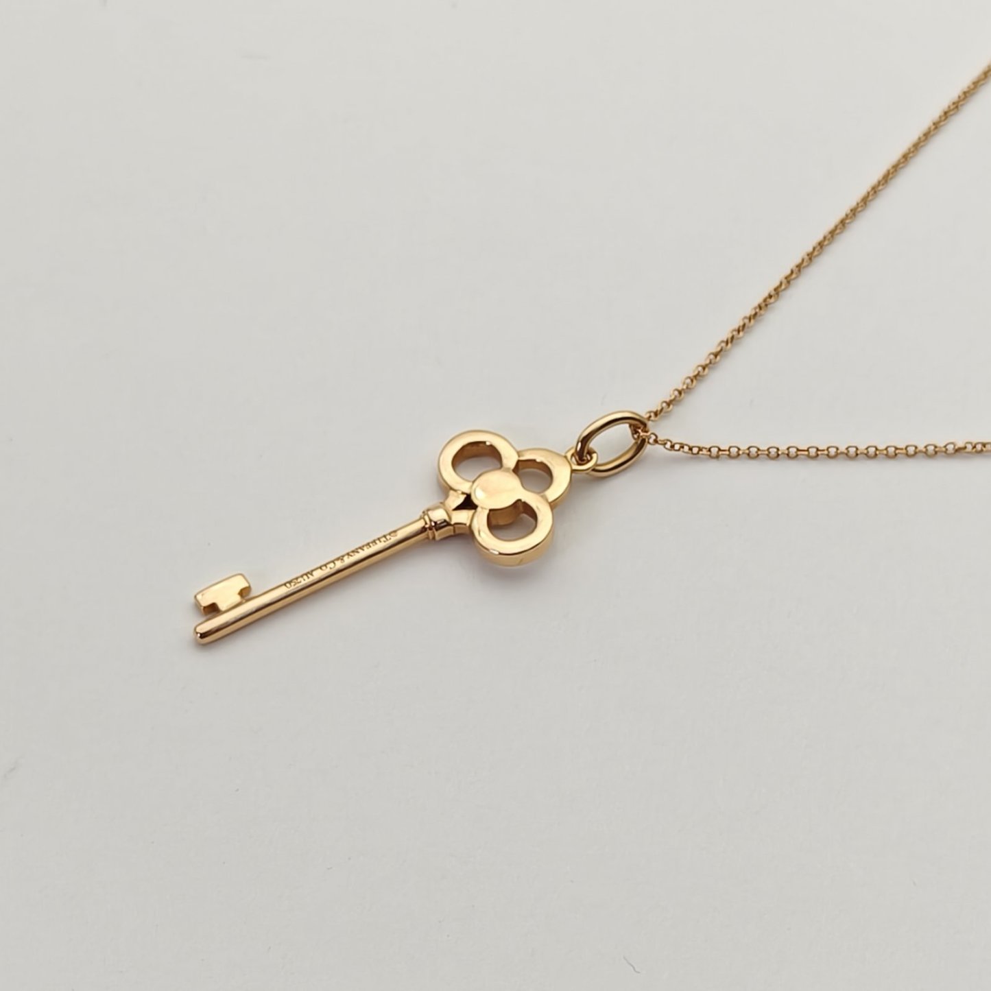 TIFFANY&CO Rose Gold Tiffany Keys Crown Key Necklace Medium 3.8cm Half Diamond 18K 18K Rose Gold,Diamond-Hana Vintage