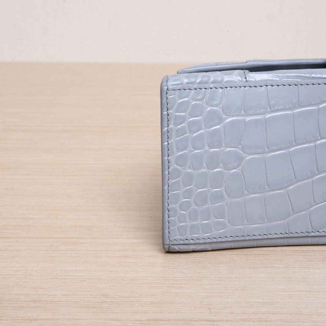 *BALENCIAGA Hourglass S size with crocodile embossing-Hana Vintage