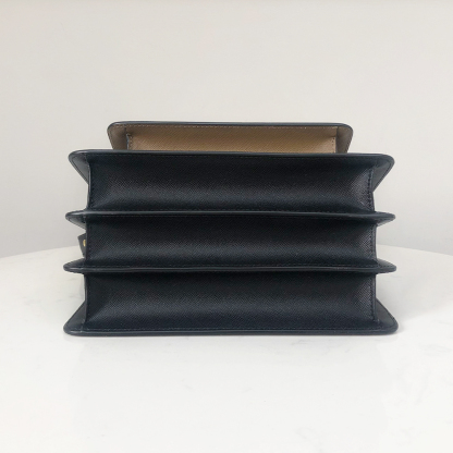 Marni Medium Accordion Bag, Wall Gray and White and Coffee Brown