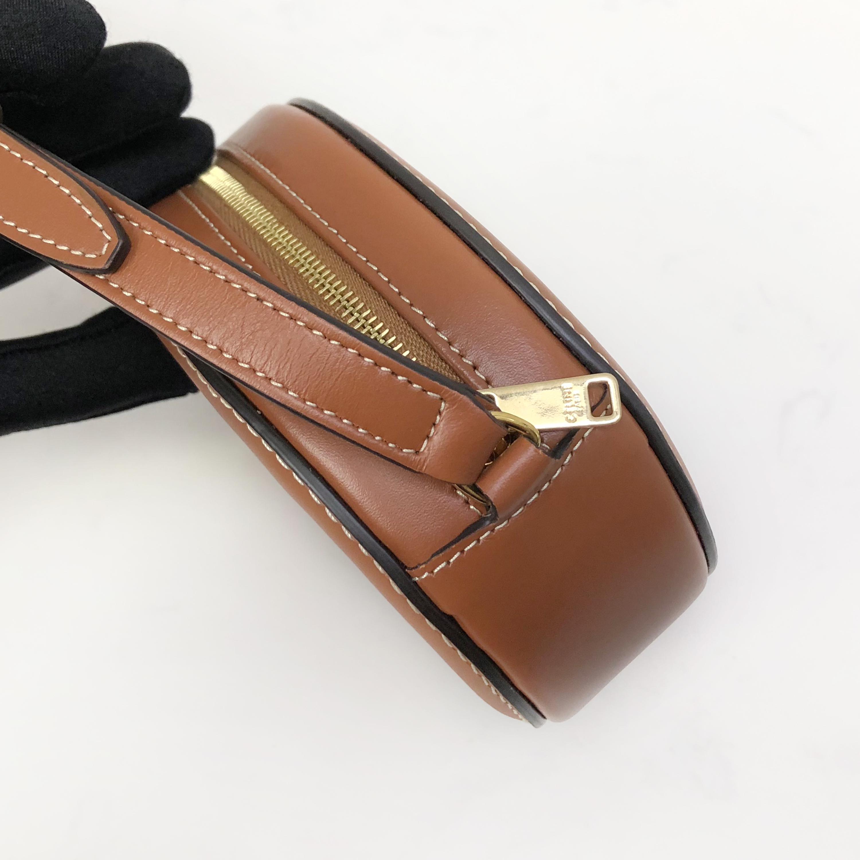 CELINE Brown Round "Pig-Nose" Bag (Besace/Roulis style)