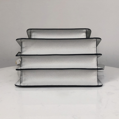 Marni Medium Accordion Bag, Wall Gray and White Cross Pattern