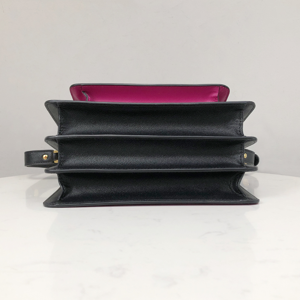 Marni Accordion Bag Medium Misty Blue and Rose Red