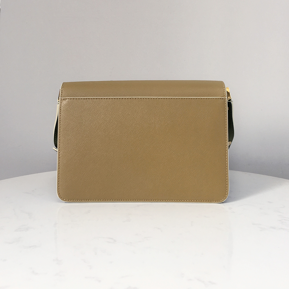 Marni Accordion Bag Medium, Earth Yellow with Dark Green and Sky Blue