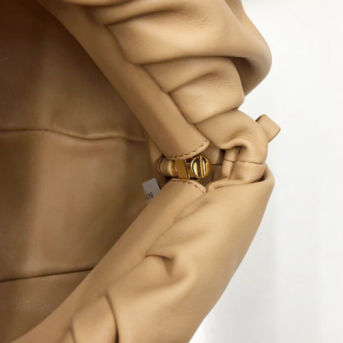 Bottega Veneta Clutch with Chain in Almond