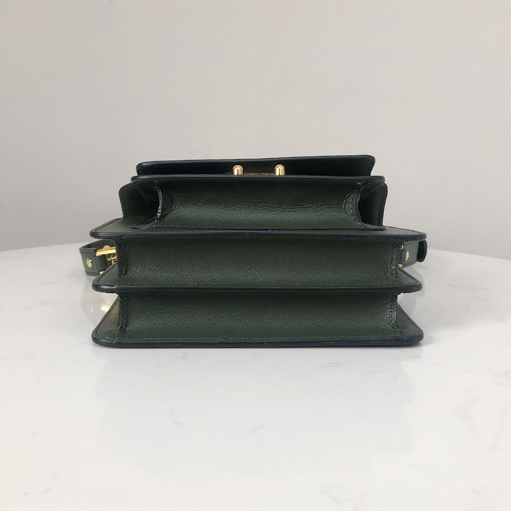 Marni Mini Accordion Bag, Postman Green Cross Pattern