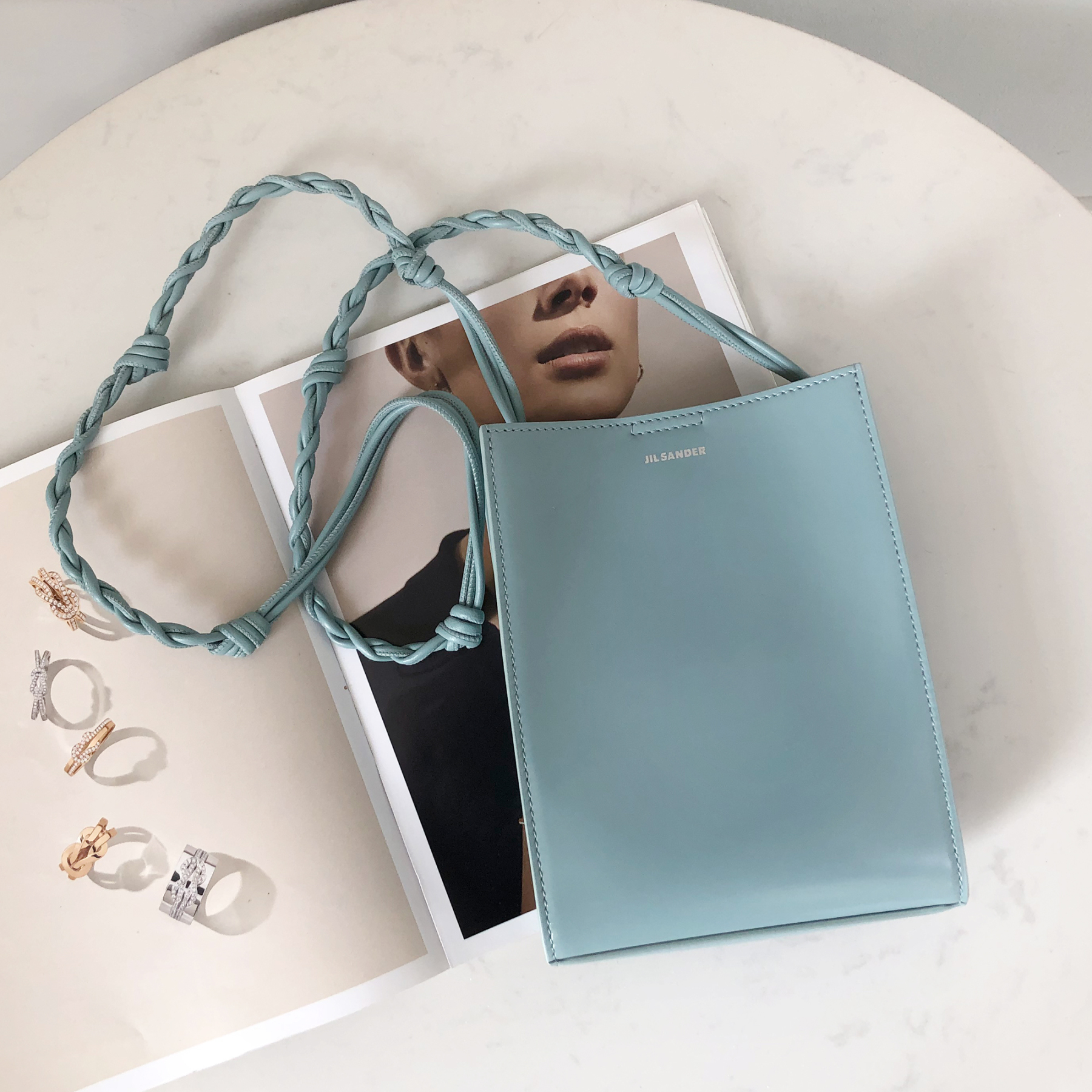 Jil Sander Tangle Small Square Bag in Purple