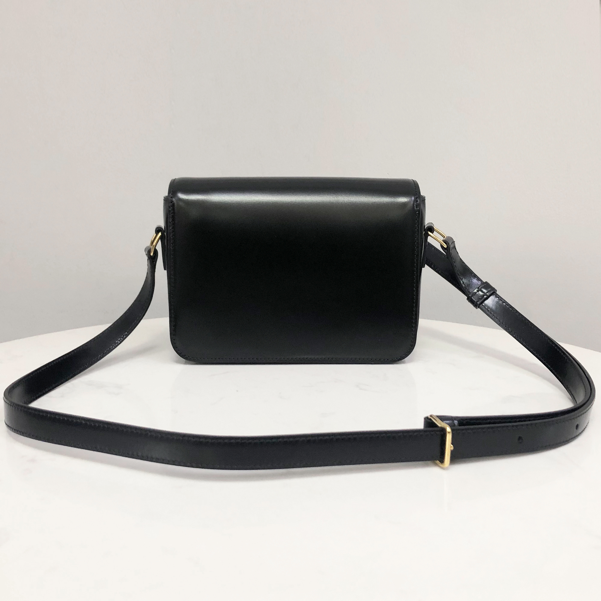 Celine Teen Triomphe Bag in Black Calfskin