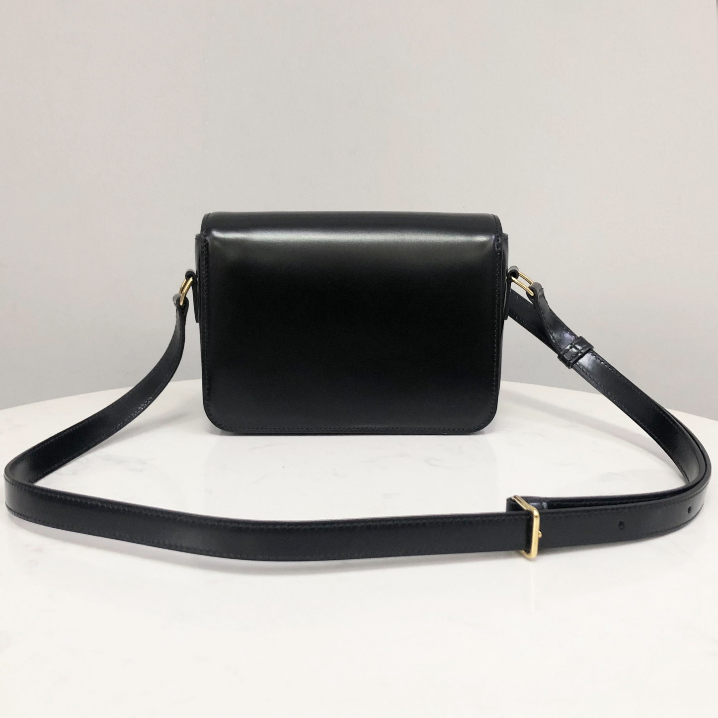 Celine Teen Triomphe Bag in Black Calfskin