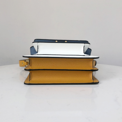 Marni Mini Accordion Bag, Sky Blue and White