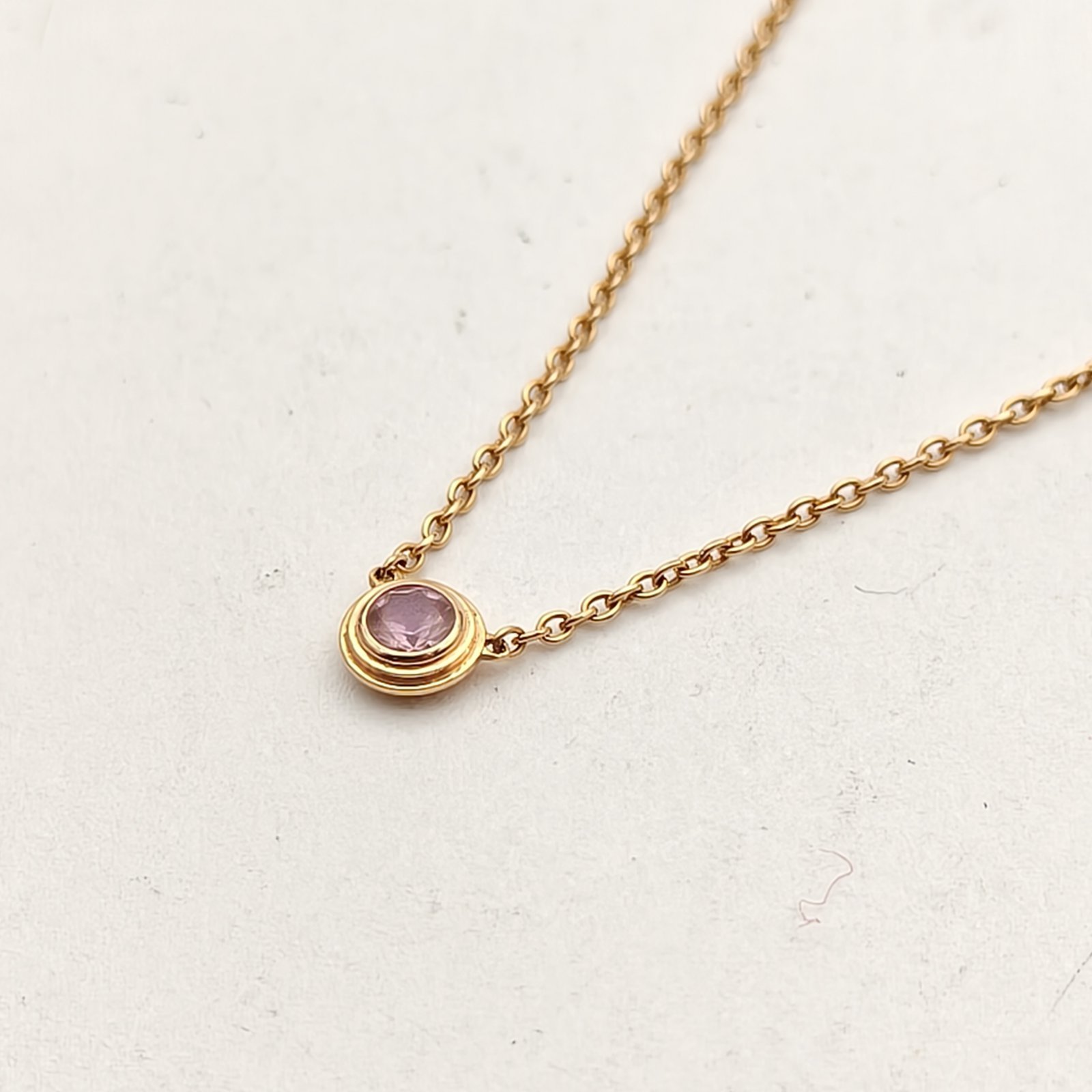 *CARTIER 18K Gold Pink Sapphire Necklace 18K Rose Gold
