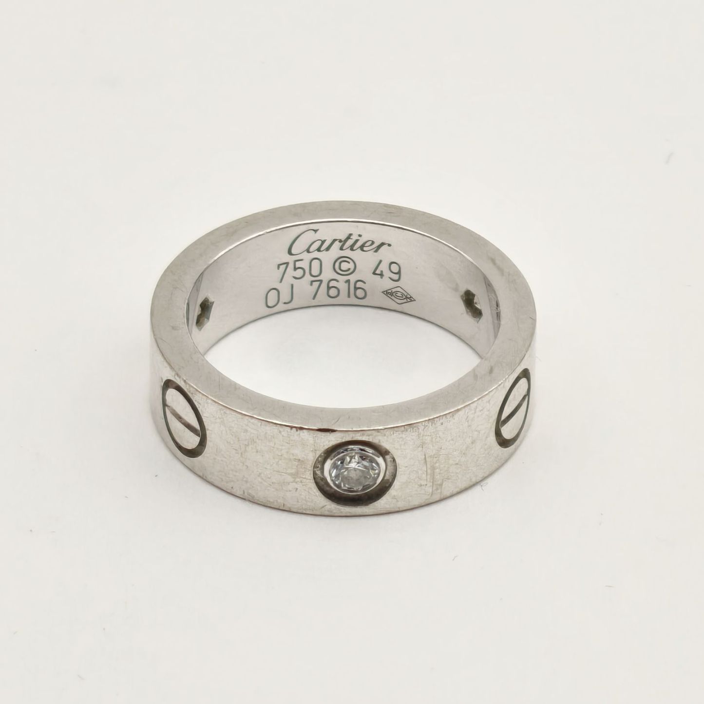 CARTIER LOVE 18K Gold 3 Diamonds Ring 18K White Gold,Diamond-Hana Vintage