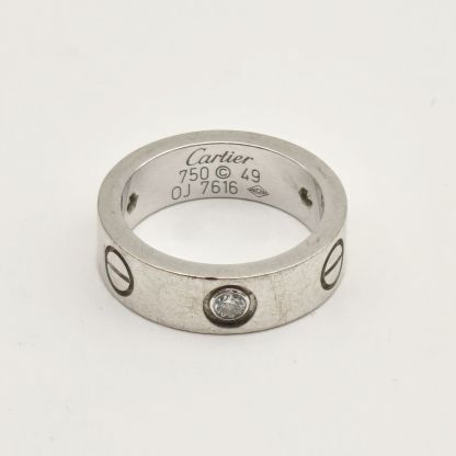 CARTIER LOVE 18K Gold 3 Diamonds Ring 18K White Gold,Diamond-Hana Vintage