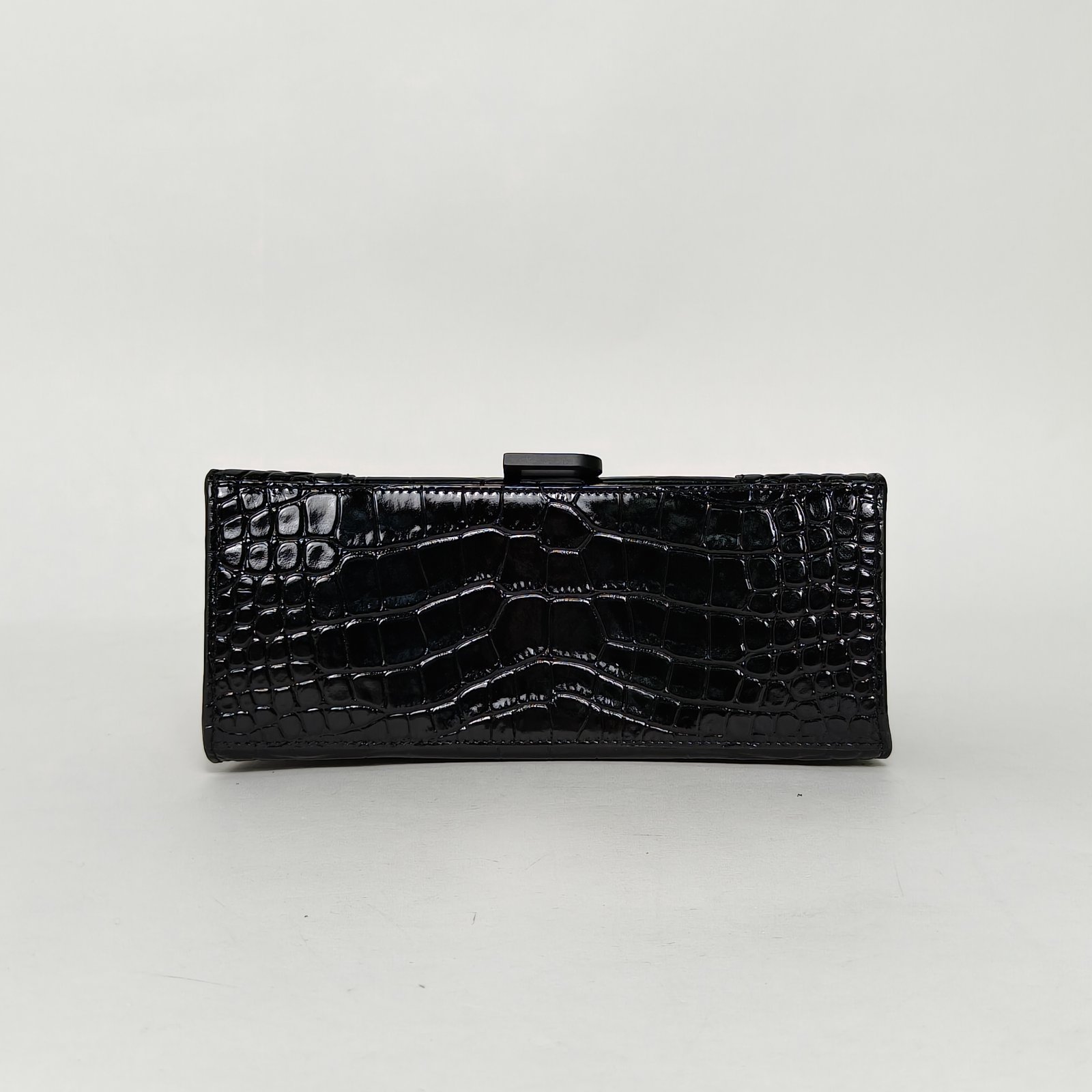 *BALENCIAGA Alligator-embossed Hourglass Handbag, Size S, Black Hardware-Hana Vintage