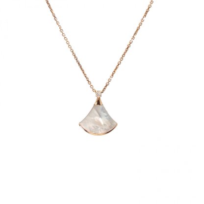 BVLGARI DIVAS DREAM Mother of Pearl Single Diamond 18K Gold Necklace 18K Rose Gold,Diamond-Hana Vintage
