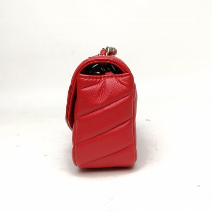 CHANEL Red 2018 Sliver Hardware CF Flap Bag Seasonal mini 18cm V-shaped