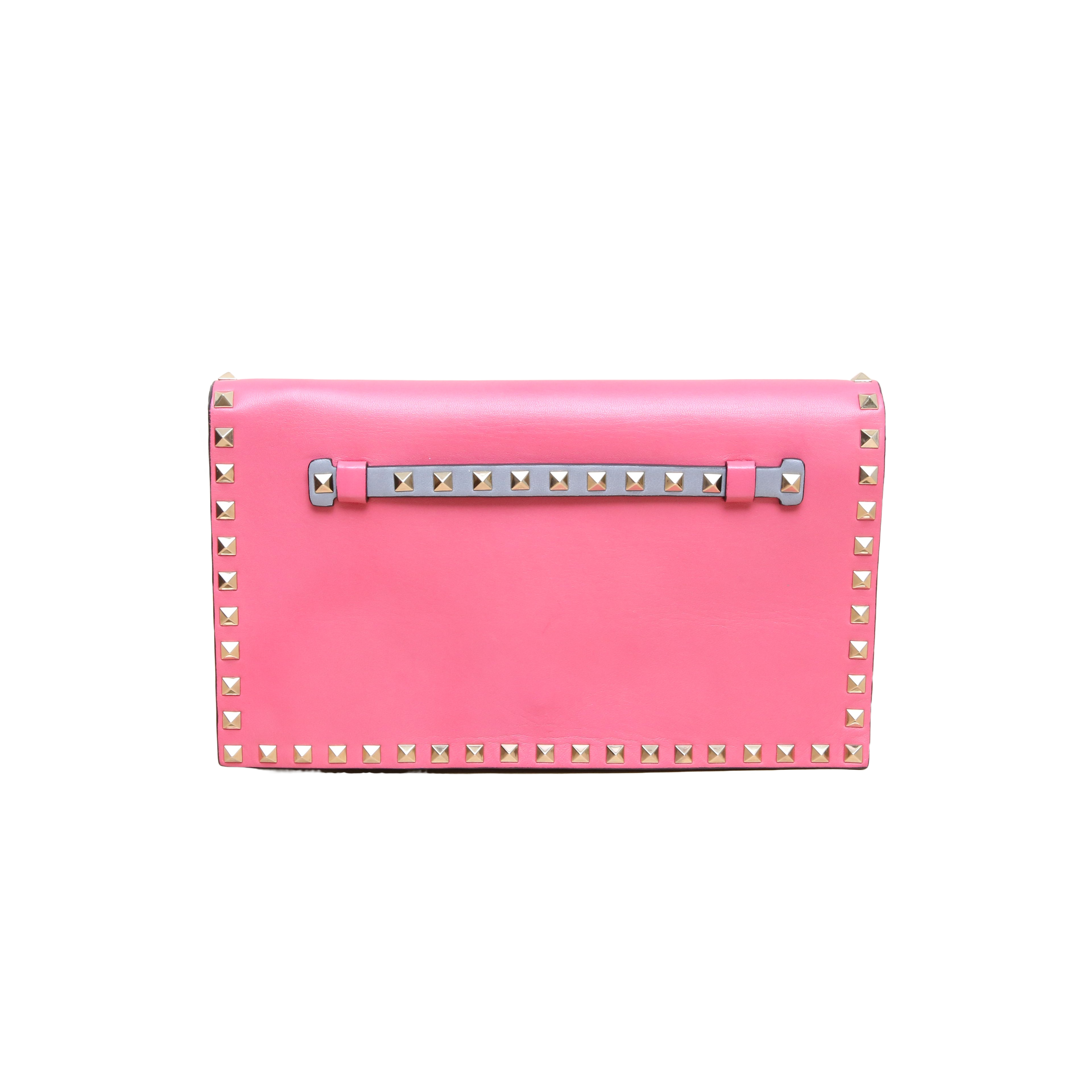 *VALENTINO Color-blocked Rivet Clutch Bag 28CM-Hana Vintage