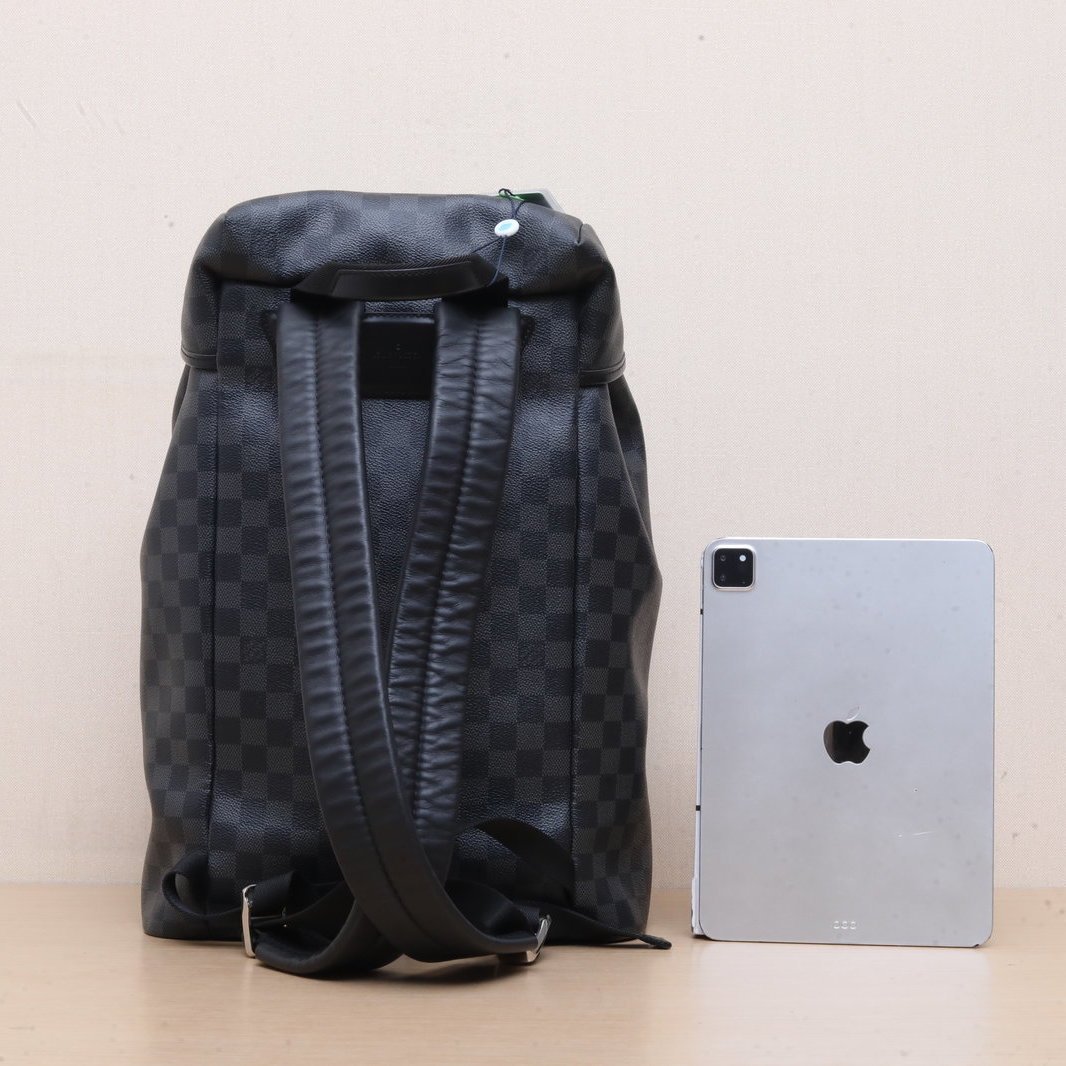 *LOUIS VUITTON Black Chessboard PVC 2018 Zack Flap Backpack-Hana Vintage