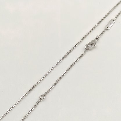 VAN CLEEF&ARPELS Vintage Alhambra Medium Single Flower Necklace Laser Engraving 18K White Gold-Hana Vintage