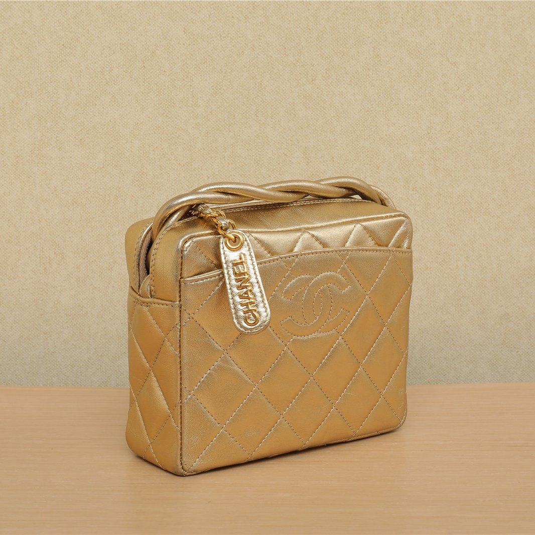 CHANEL Vintage Twisted Strap Crossbody Bag, Gold, 1997