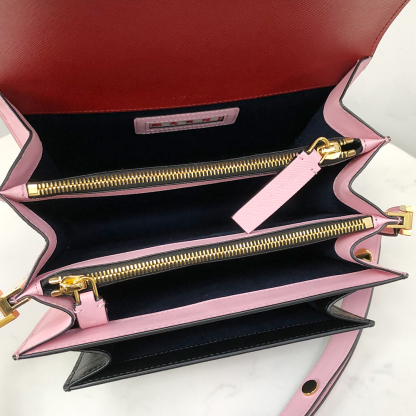 Marni Accordion Bag Medium, Red with Black