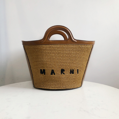 Marni Woven Basket Small, Brown