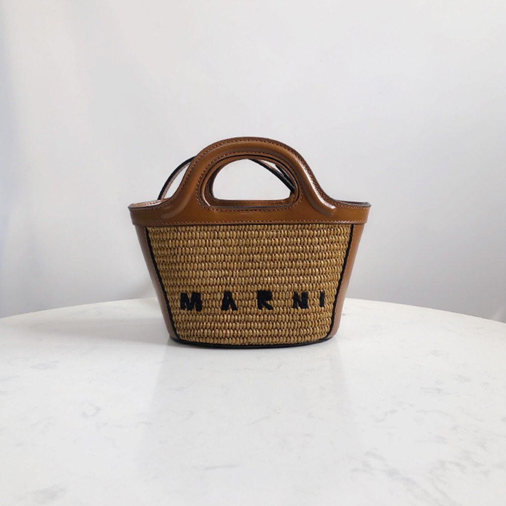 Marni Woven Basket MINI, Brown
