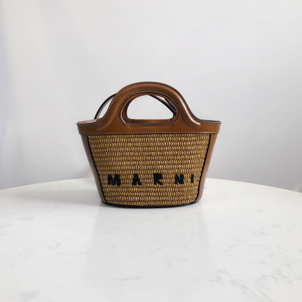 Marni Woven Basket MINI, Brown