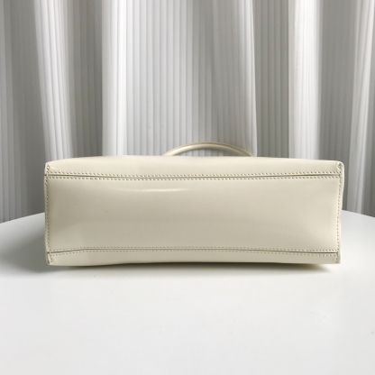 Jil Sander Large Square Shoulder Bag in Cream