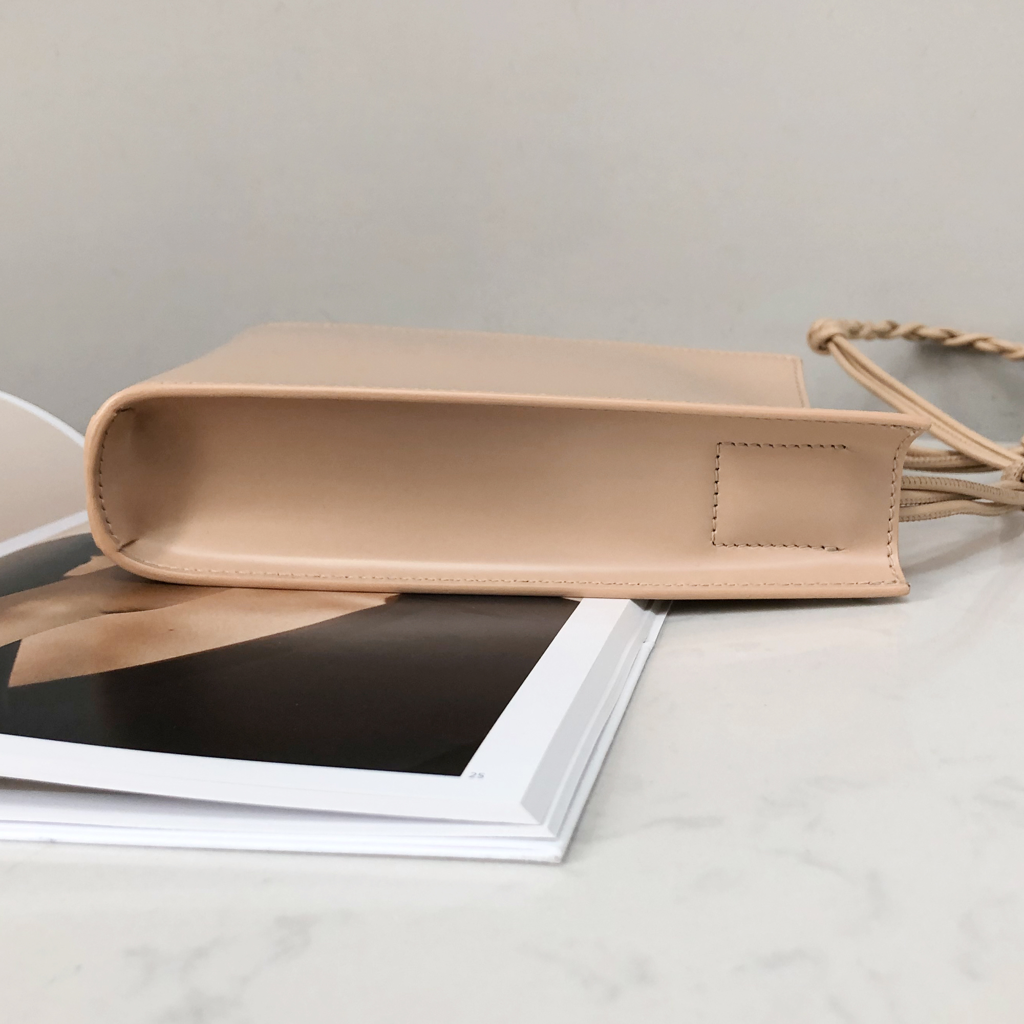 Jil Sander Tangle Small Square Bag in Nude