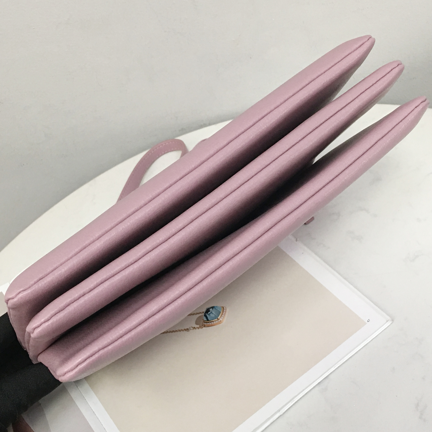 Celine Large Tri-Fold Bag in Rose Pink Woodgrain