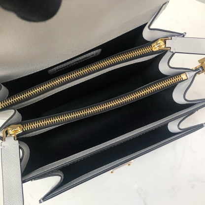 Marni Medium Accordion Bag, Wall Gray and White Cross Pattern