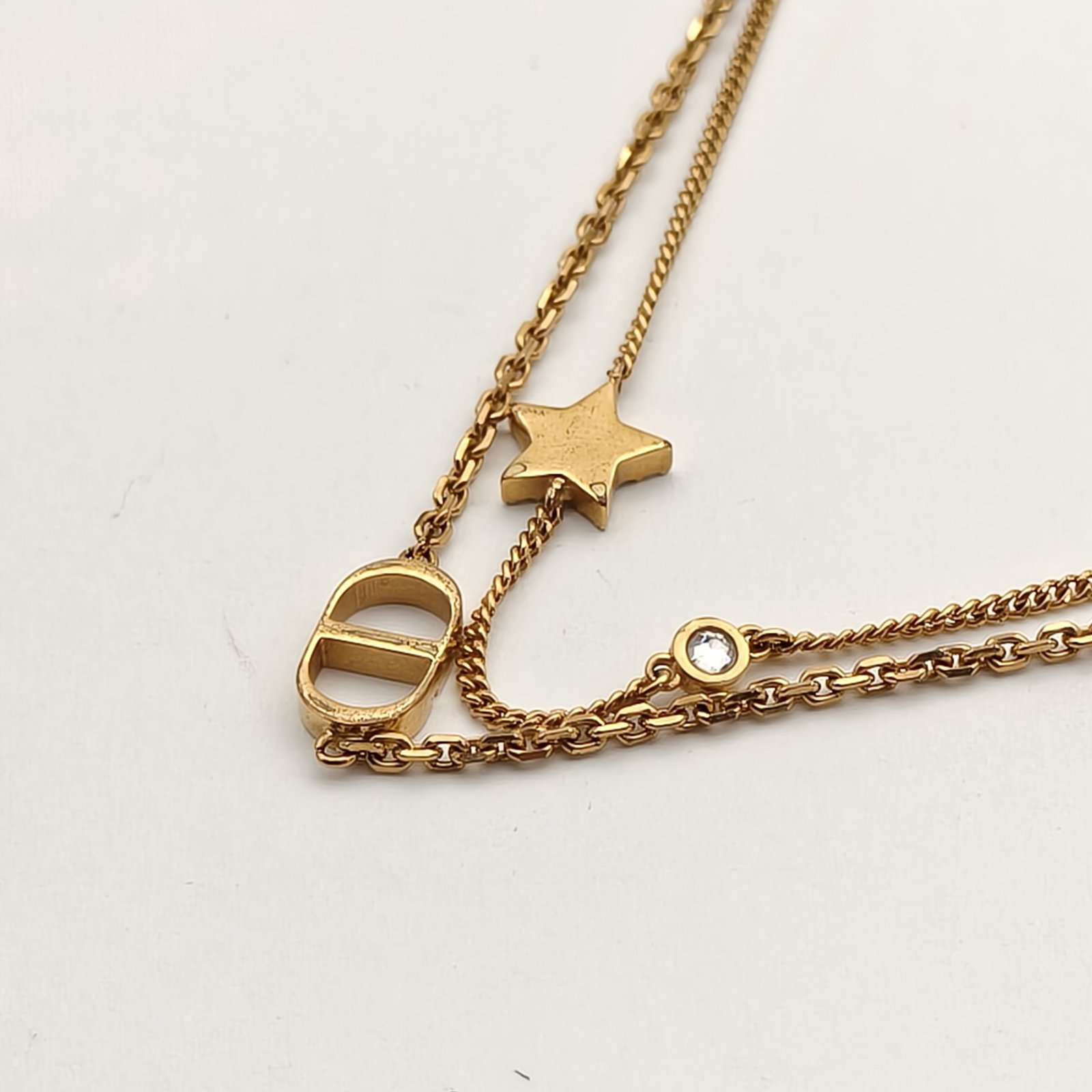 DIOR CD Star Double Chain Bracelet Alloy