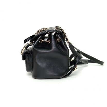 *CHANEL Duma Drawstring Flap Backpack, Single Pocket, Small Size, 18cm-Hana Vintage