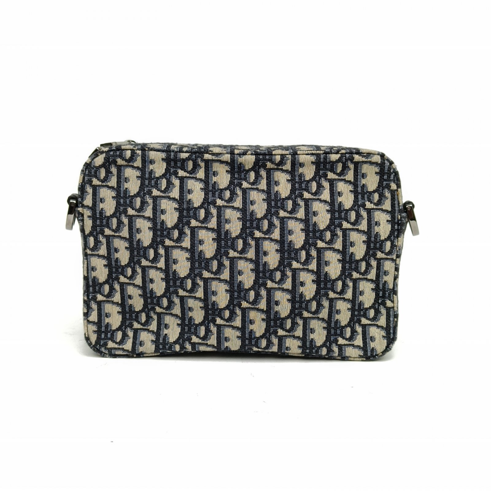 DIOR Ink Blue Canvas Sliver Hardware 2021 Safari Camera Bag 22cm-Hana Vintage