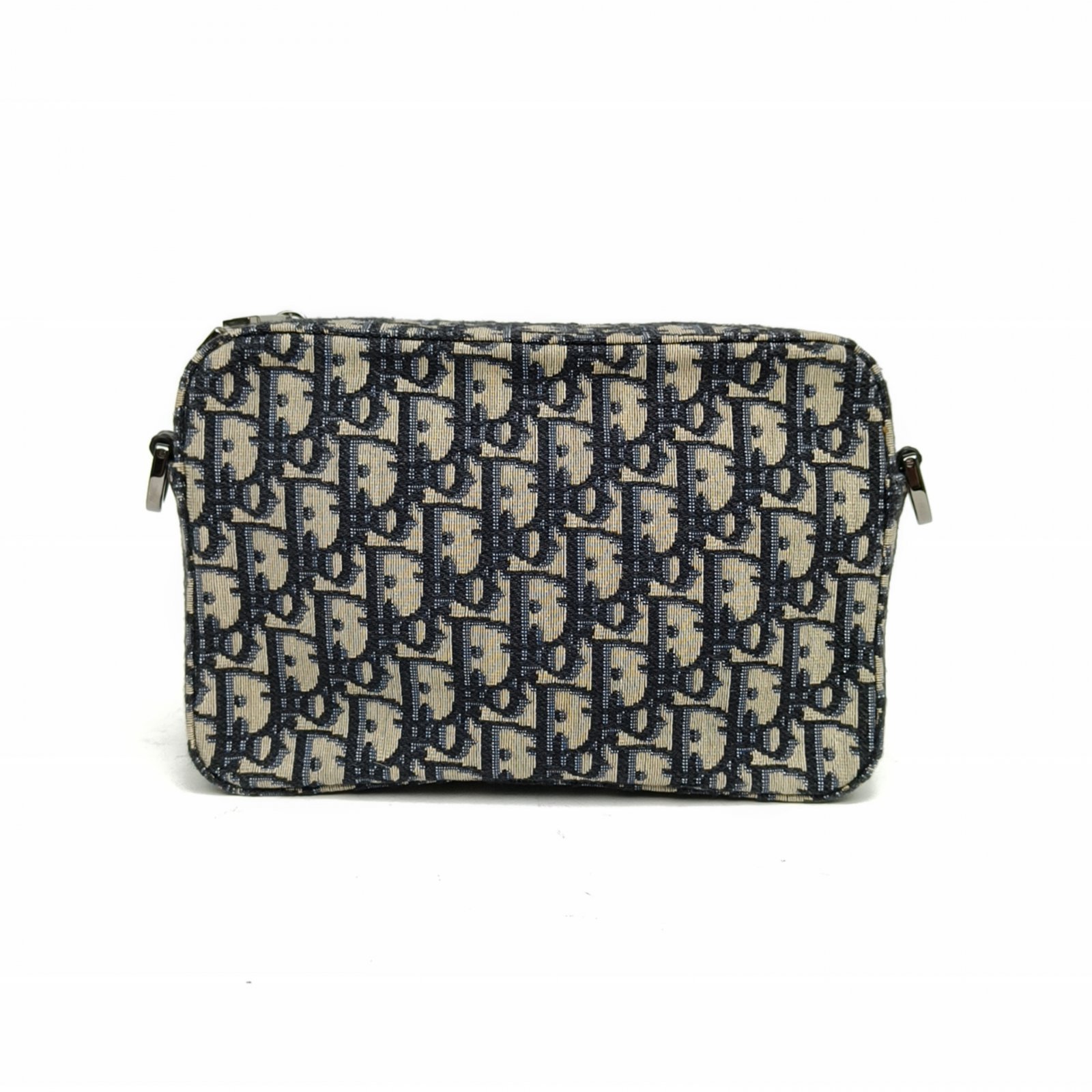 DIOR Ink Blue Canvas Sliver Hardware 2021 Safari Camera Bag 22cm-Hana Vintage