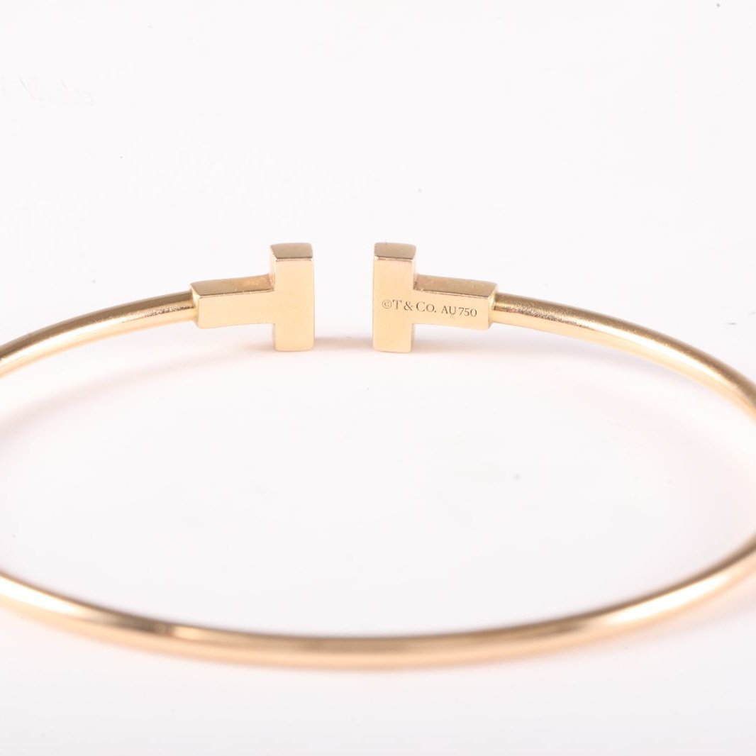 TIFFANY&CO Tiffany T Coil Bracelet Medium Narrow 18K Rose Gold-Hana Vintage