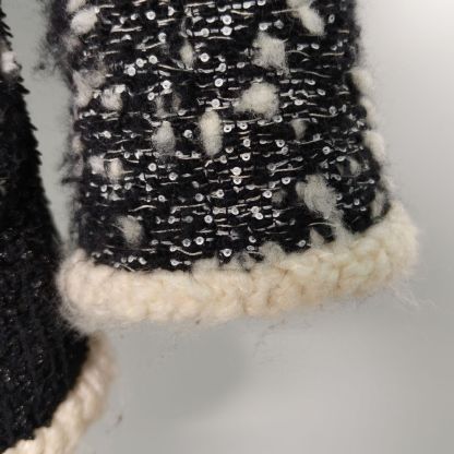 CHANEL Black and White Nylon 19K Tweed Snow Collection 36